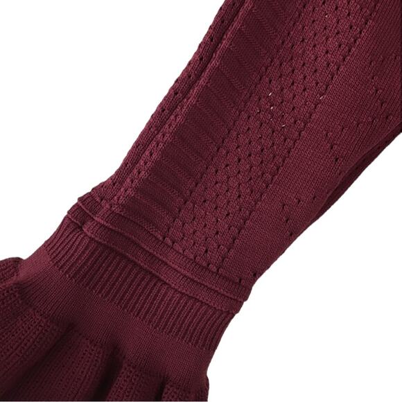 Torn By Ronny Kobo Scoop Neck Peplum Knit Sweater Burgundy Size S - Picture 6 of 10